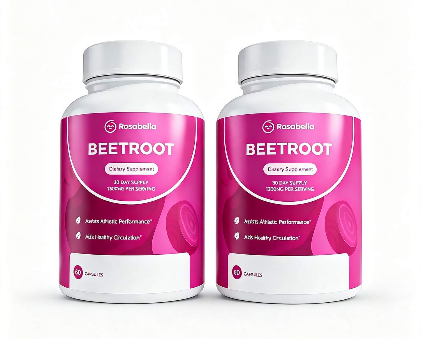 ROSABELLA ORGANIC BEET ROOT CAPSULES - 130OMG BEET RO0T POWDER AIDS HEALTHY CIRCULATION & VITALITY, NON- GMO, BEET ROOT SUPPLEMENT
