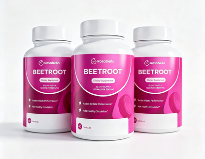 ROSABELLA ORGANIC BEET ROOT CAPSULES - 130OMG BEET RO0T POWDER AIDS HEALTHY CIRCULATION & VITALITY, NON- GMO, BEET ROOT SUPPLEMENT